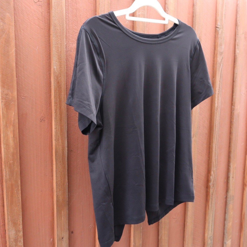 Athleta Black Workout Yoga Gym Open Back T Shirt size Medium Women - Picture 10 of 12